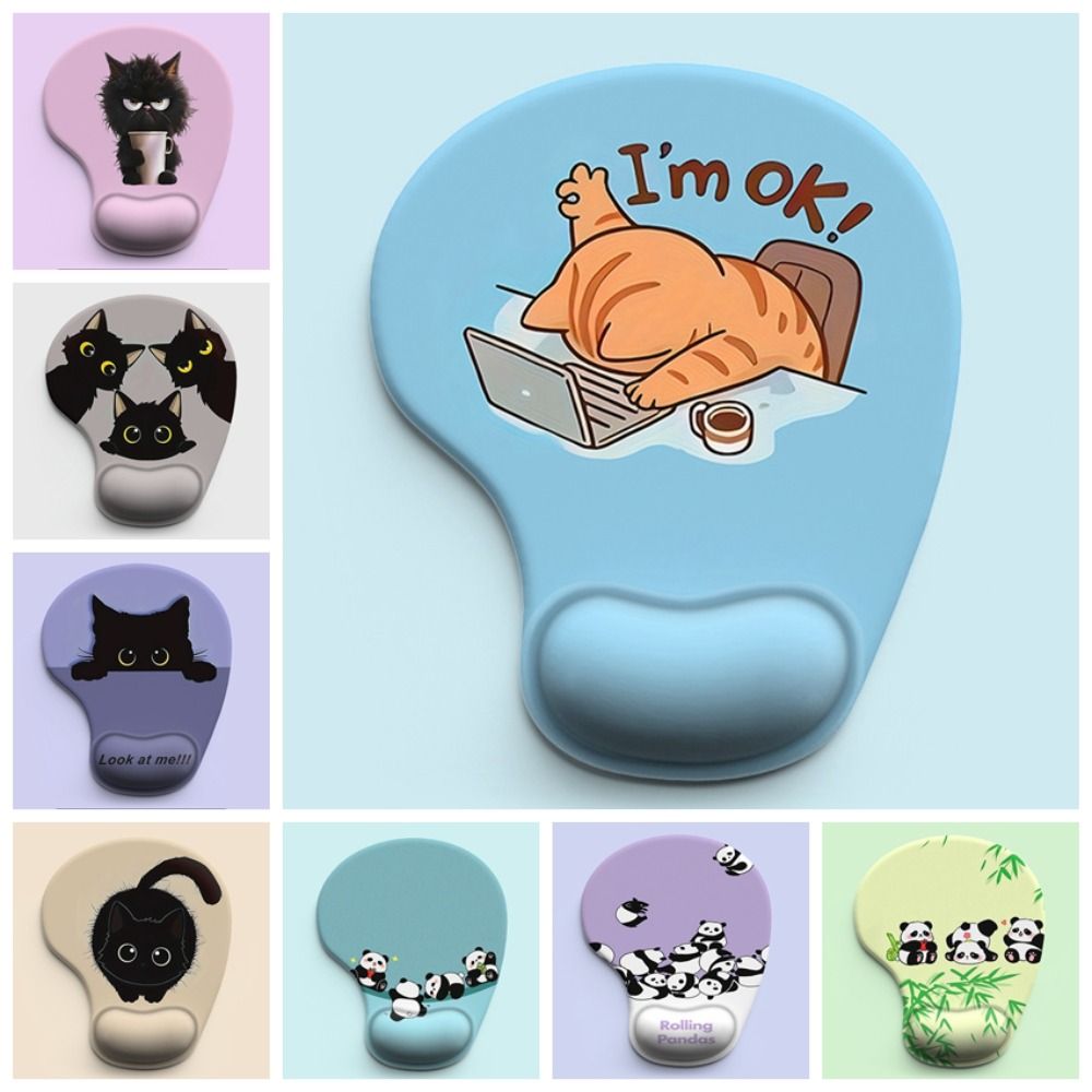Wrist Rest Gel - Non-Slip Cartoon Animal Mouse Pad Silicone
