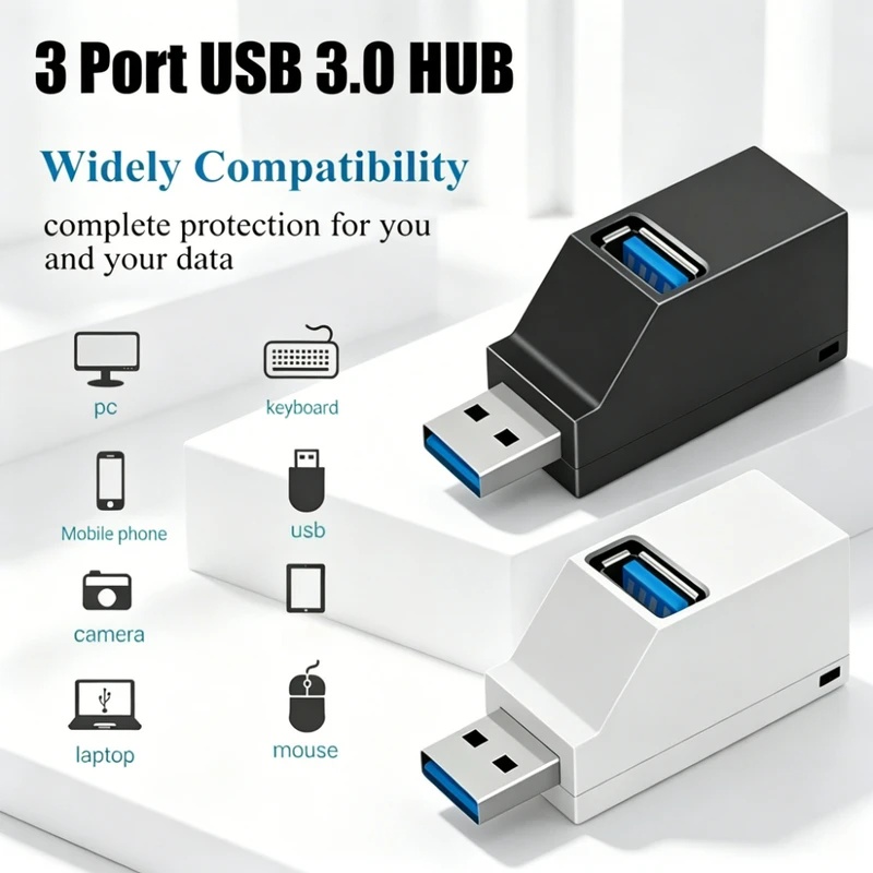 USB 3.0 2.0 Rotatable 3 Ports  - огляд і ціна Laptop Accessories Usb