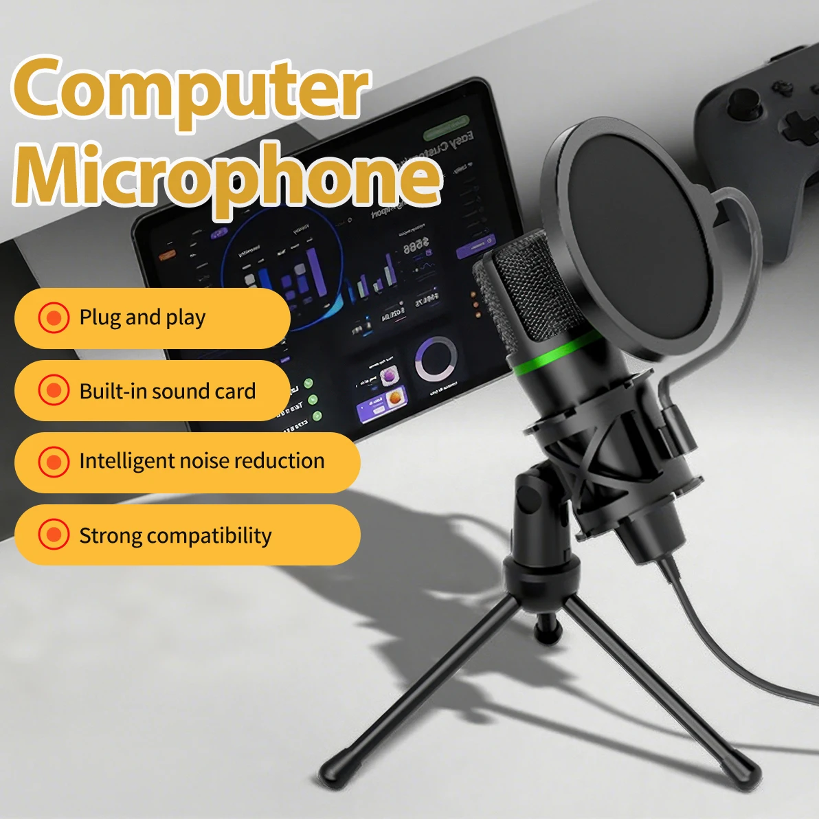 Condenser Microphone USB Wired - огляд і ціна Laptop Accessories Usb