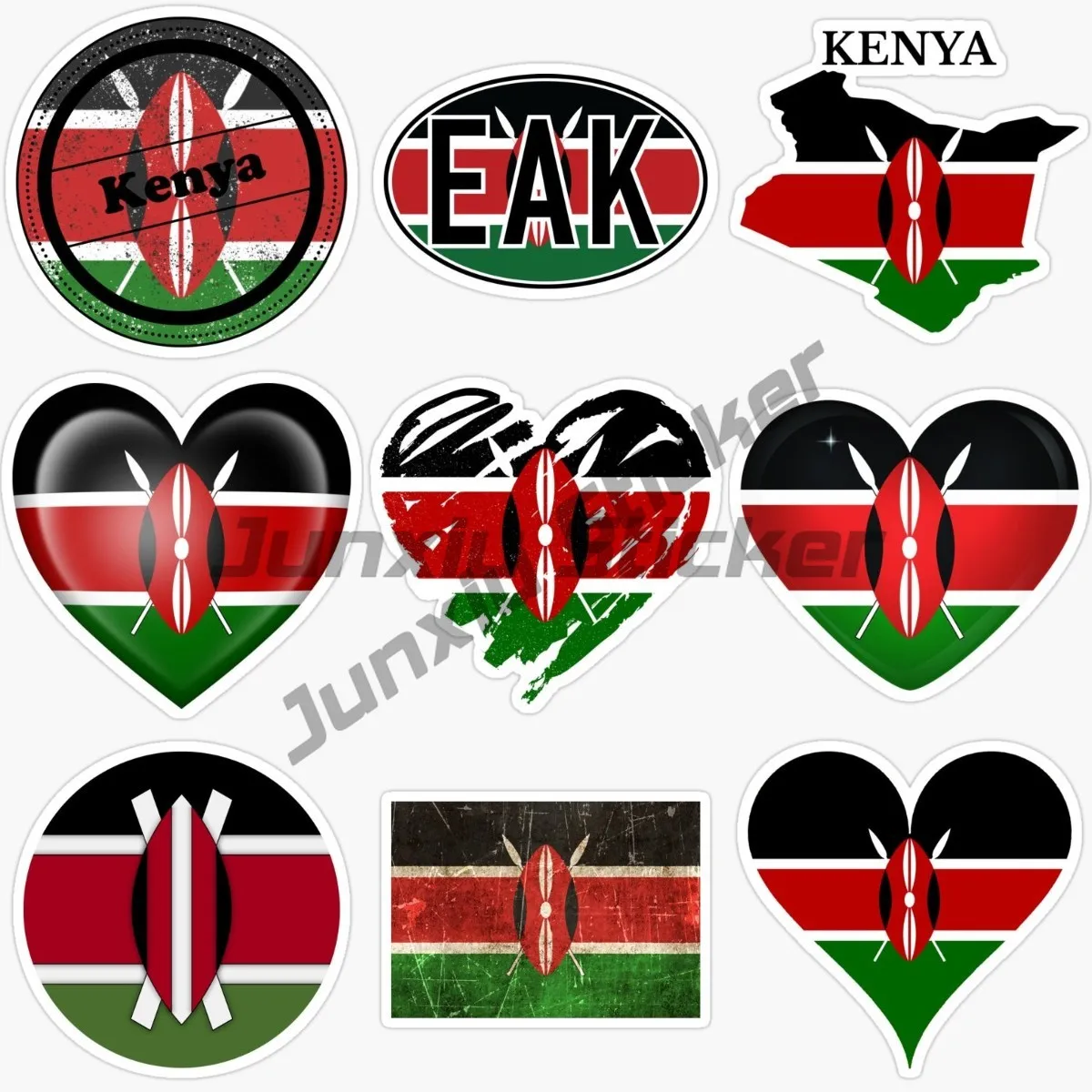 Kenya Flag Map Sticker Bumper  - огляд і ціна Laptop Accessories Kenya