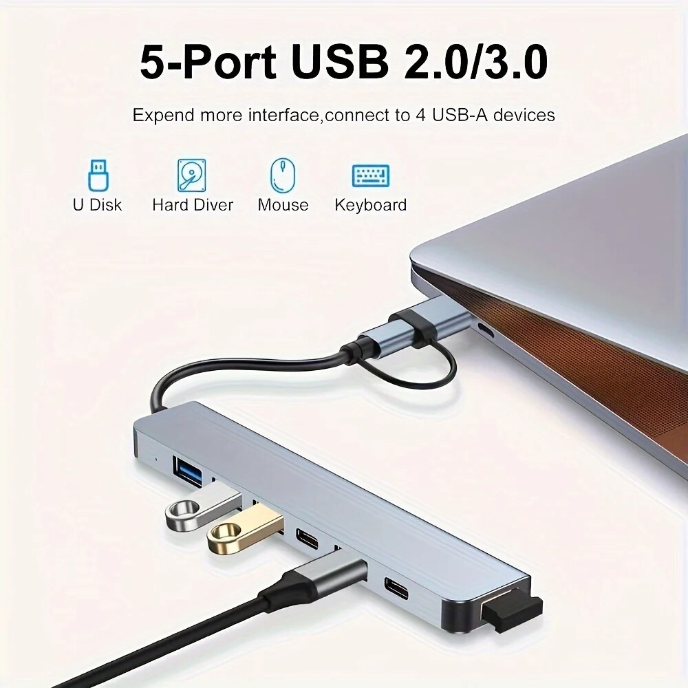 2 In 1 USB3.0 Hub 7 Port Type  - огляд і ціна Laptop Accessories Usb
