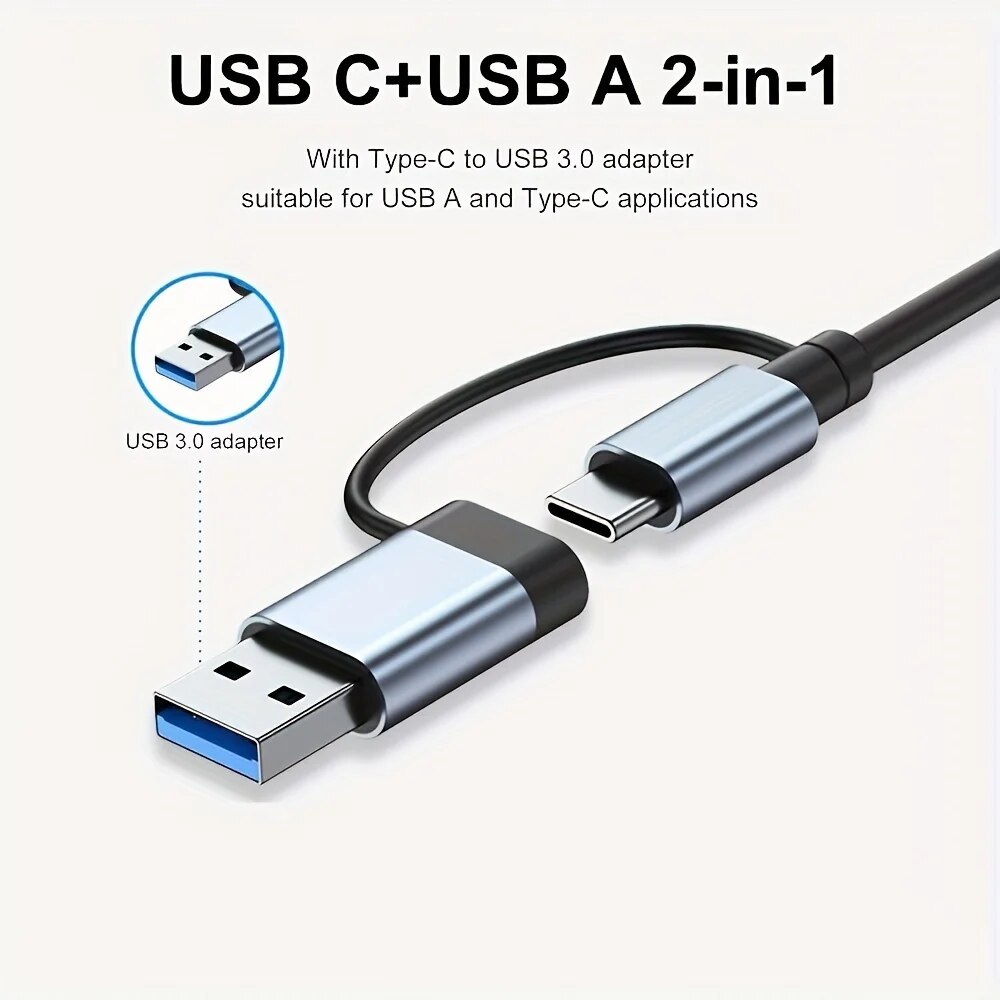 2 In 1 USB3.0 Hub 7 Port Type  - огляд і ціна Laptop Accessories Usb