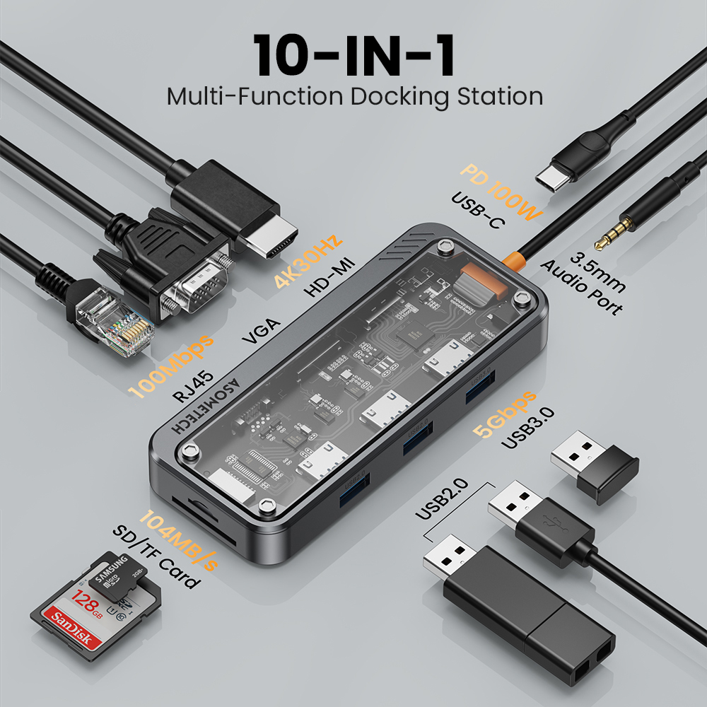 10 In 1 Hub Usb 3.0 Type C To  - огляд і ціна Mac Laptop Accessories